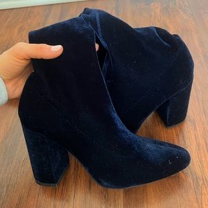 ZARA over the knee Navy Velour boots